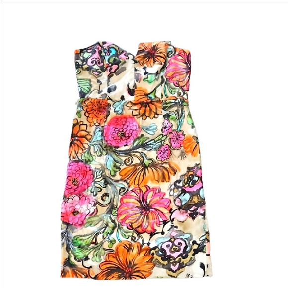 Milly Strapless Floral Mini Dress | Multicolor | NWT | Size 10 | MSRP $325 - Picture 2 of 10